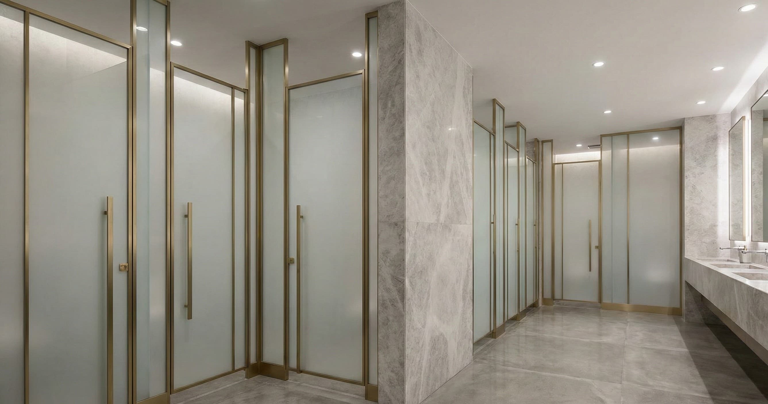 Elegant bathroom partitions